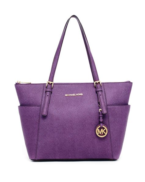 michael kors jet purple|Jet Set Medium KORS Logo Tote Bag .